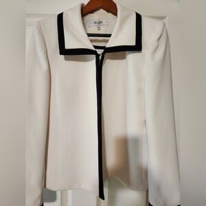 Jones New York, Suit Separates, Jacket and Shell, twinset, 12, white with black